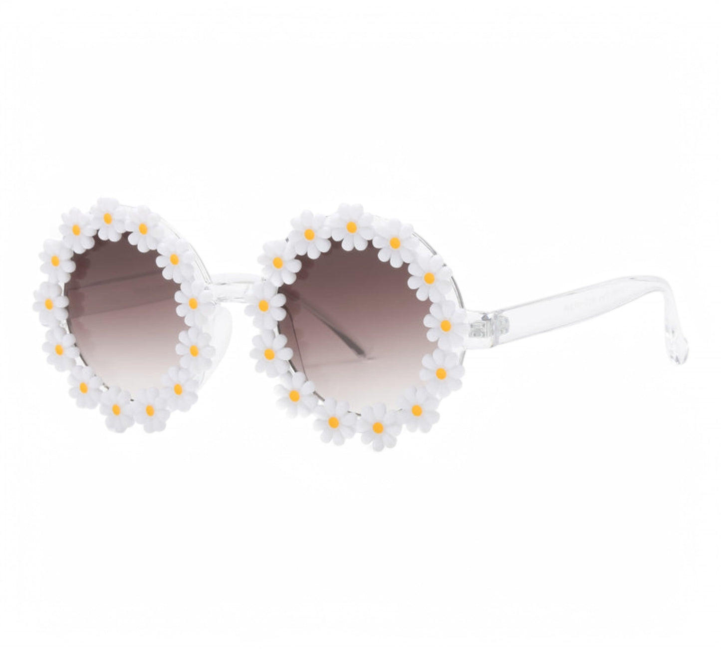 Round Festival Sunglasses with Plastic Daisy Flowers