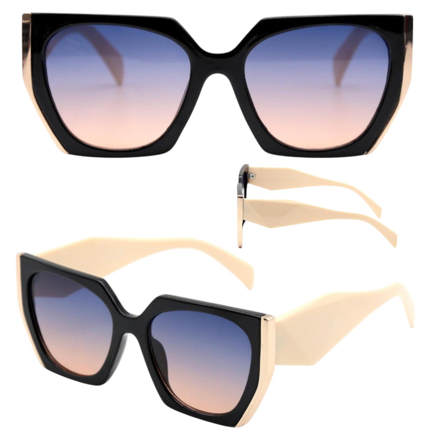 Geometric Cat Eye Sunglasses for Women