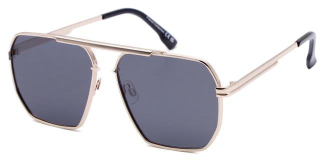 Unisex Small Metal Pilot Sunglasses with Flat Lens and Flat Top Gold Black Smoke Lens Unbranded FC6554_3_97d2f3fc-e4f1-4325-bf9f-68ef38bb466b