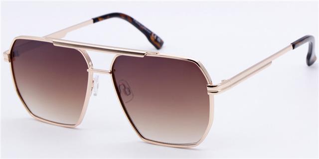 Unisex Small Metal Pilot Sunglasses with Flat Lens and Flat Top Unbranded FC6554_4_ac14b130-8231-451d-a3ee-246e2ad39c3a Gold Brown Gradient Brown Lens