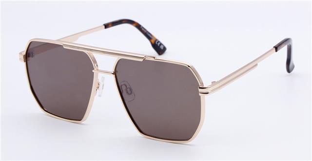 Unisex Small Metal Pilot Sunglasses with Flat Lens and Flat Top Gold Brown Brown Lens Unbranded FC6554_5_bab7f065-50d0-4876-a88b-c87c908fc482
