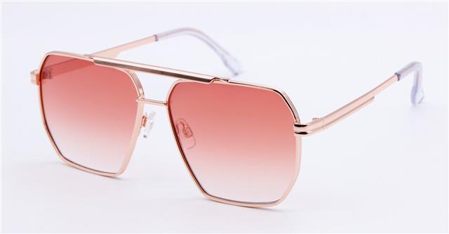 Unisex Small Metal Pilot Sunglasses with Flat Lens and Flat Top Rose Gold Clear Pink Lens Unbranded FC6554_8_c76c596f-5cf5-4e75-9a92-1c7d65be564f