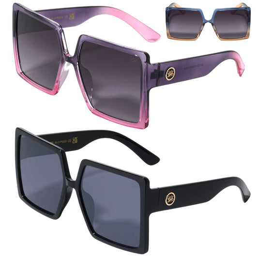 GLO Oversized Duotone Frame Fashion Square Sunglasses Glo GLO-P0020-GLO-Oversized-Duotone-Frame-Fashion-Square-Sunglasses-P0