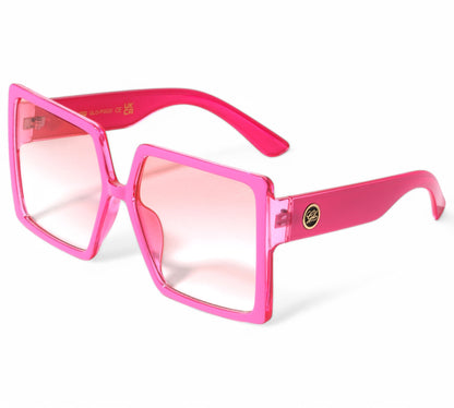 GLO Oversized Duotone Frame Fashion Square Sunglasses Glo GLO-P0020-glo-plastic-oversized-crystal-duo-tone-squared-butterfly-sunglasses-05-Photoroom Pink Clear Tint Lens