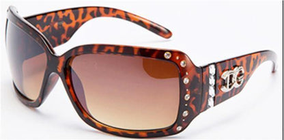 Designer Rhinestone Sunglasses Wrap around Large Womens IG® Eyewear Shades Tortoise Brown Gradient Lens IG Eyewear IGBROWNTORTOISESUNGLASSES