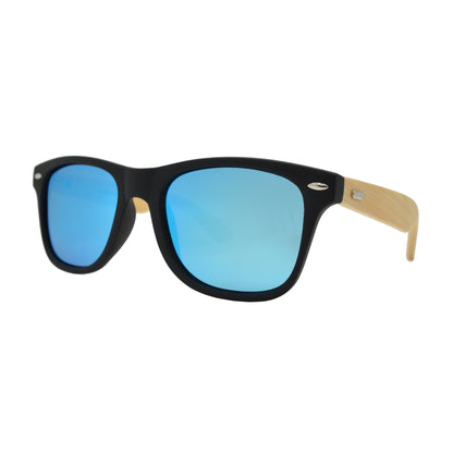 Polarized Bamboo Wood Sunglasses | UV Protection Eco Specs IMG-0613 Black Blue Mirror Polarized {{ color }}