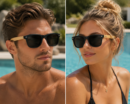 Polarized Bamboo Wood Sunglasses | UV Protection Eco Specs IMG-0619 {{ color }}