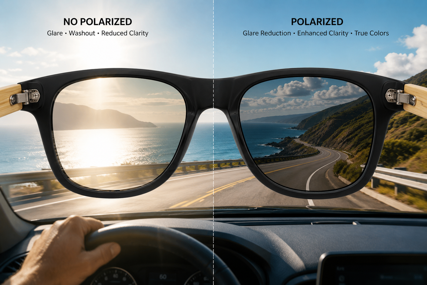 Polarized Bamboo Wood Sunglasses | UV Protection Eco Specs IMG-0620 {{ color }}