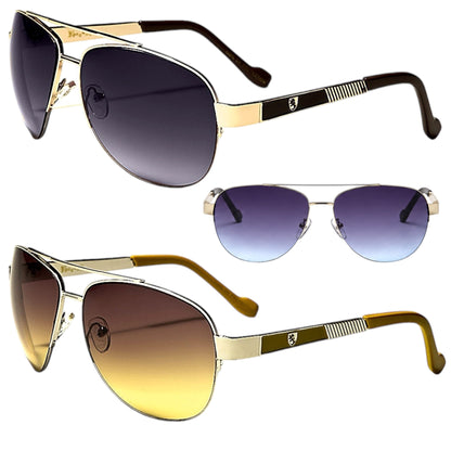 Khan Semi-Rimless Pilot Sunglasses – UV400 Gradient Colour Lens Small Frame Men’s Shades Khan IMG-0655 {{ color }}