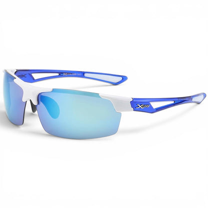 XLoop Sport Wrap Sunglasses – Lightweight Performance Eyewear for Active Lifestyles X-Loop IMG-0695 White Blue Blue Mirror Lens {{ color }}