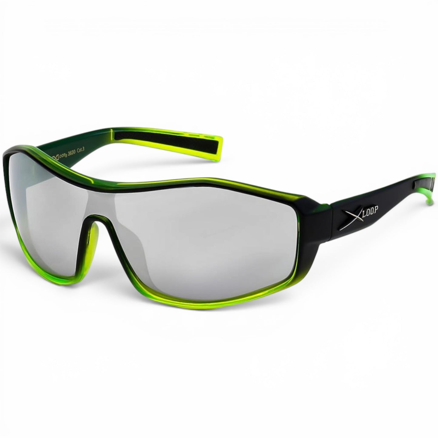 XLoop Sports Wrap Sunglasses – UV400 Shield Lens X-Loop IMG-0715 Black Green {{ color }}