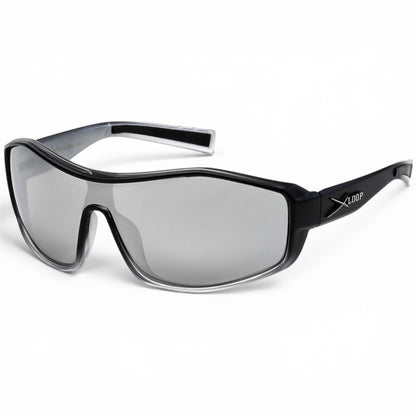 XLoop Sports Wrap Sunglasses – UV400 Shield Lens X-Loop IMG-0718 Black Silver {{ color }}