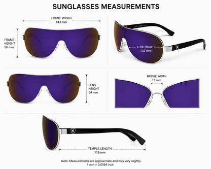 Mens Khan Wrap Around One Piece Mirror Lens Shield Pilot Sunglasses Khan IMG-0752 {{ color }}