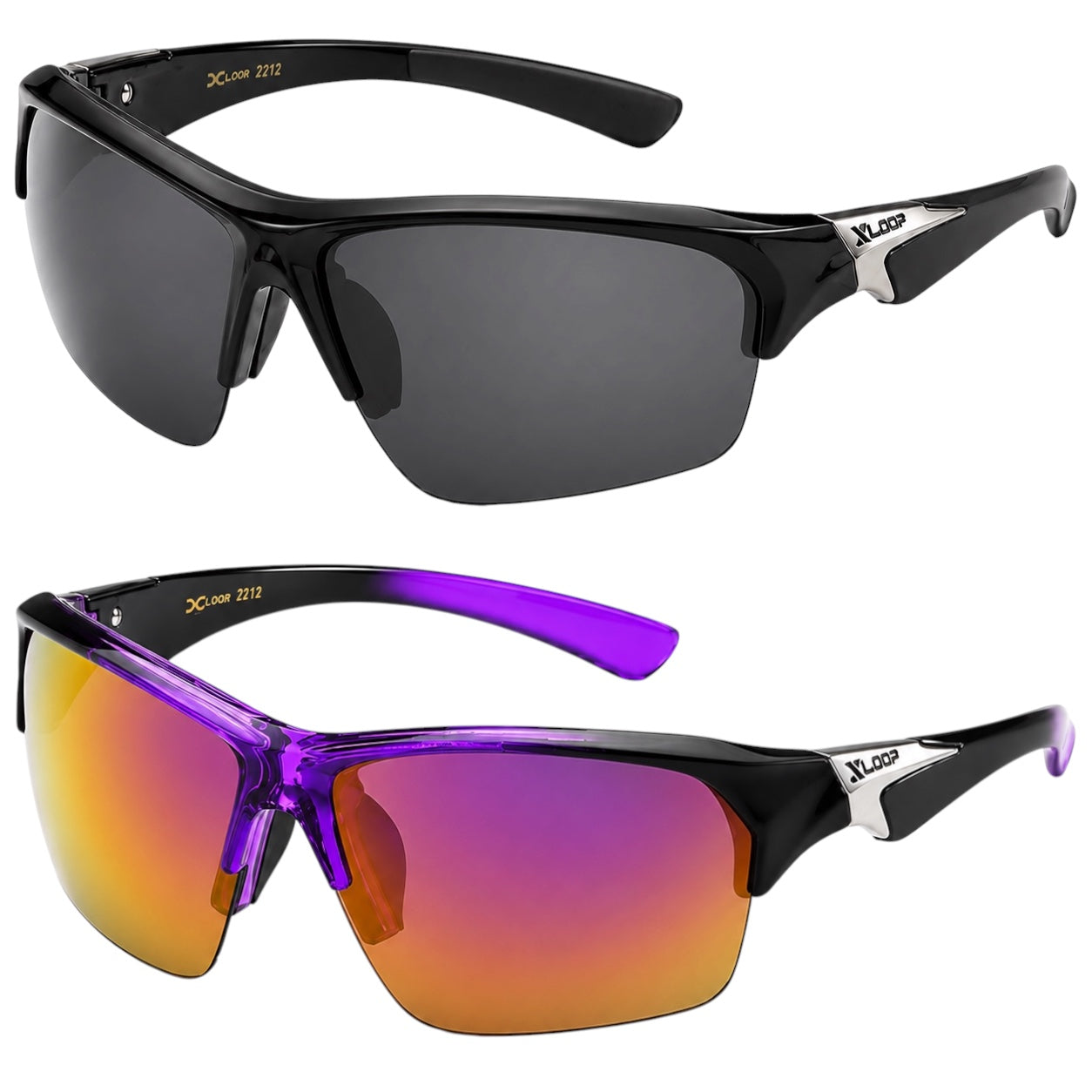XLoop Sports Wrap Around Sunglasses UV400 Semi-Rimless Lightweight Unisex