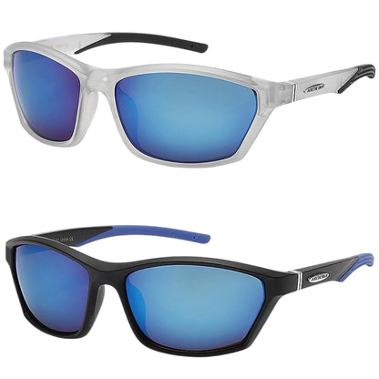 Arctic Blue Sports Sunglasses UV400 Protection Blue Mirror Lens Lightweight Outdoor Eyewear