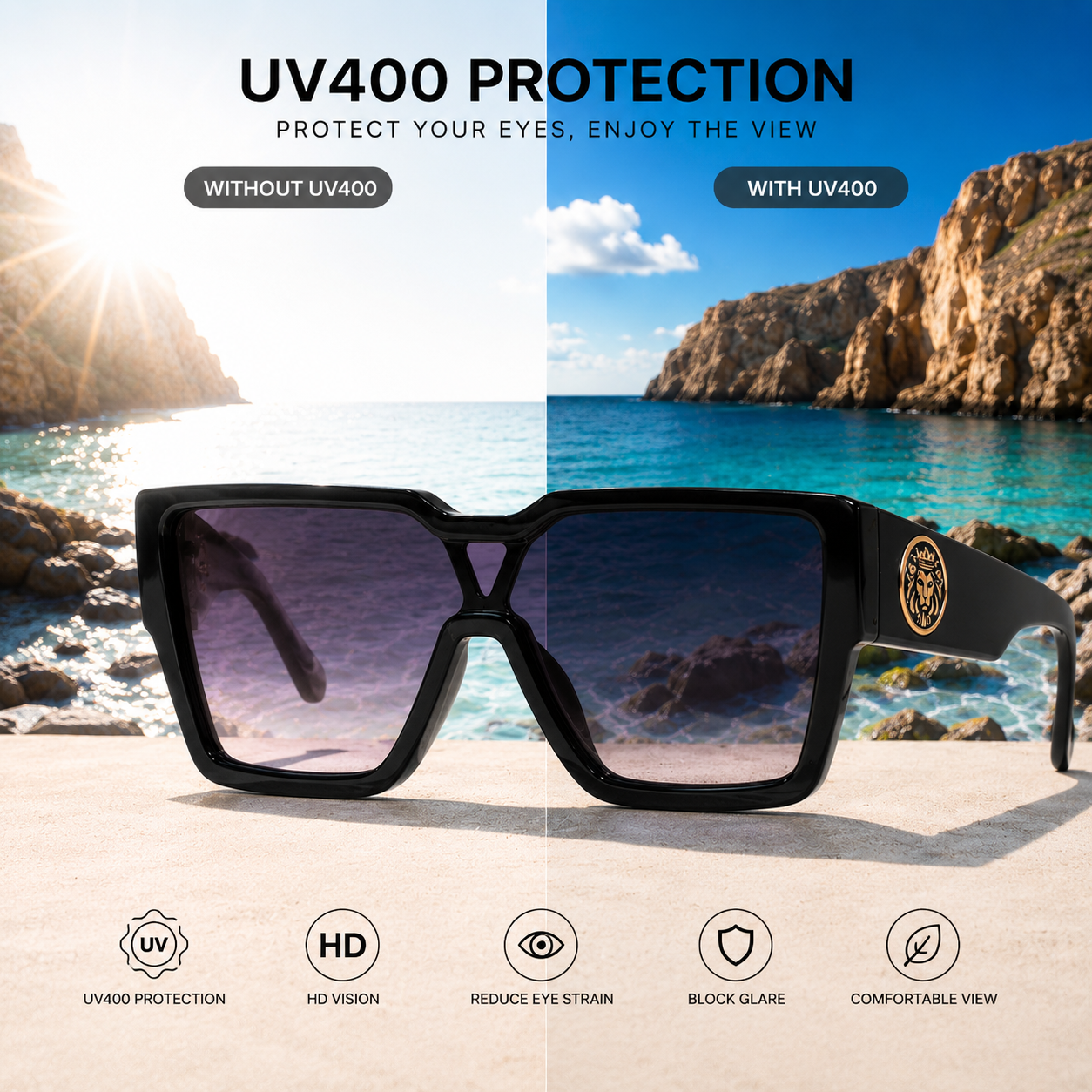 Kleo small Square Fashion Sunglasses – UV400 Protection- unisex Kleo IMG-1044 {{ color }}