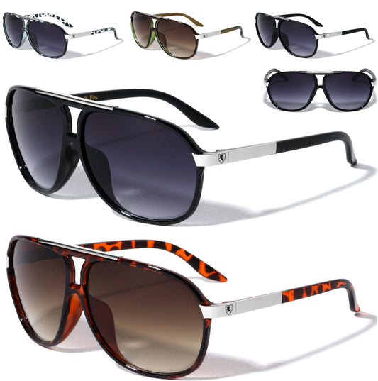 Khan Flat Top Sunglasses Retro Vintage Pilot Style For Men Khan KN-5133-_NEW_-khan-plastic-flat-top-modern-aviator-sunglasses-0