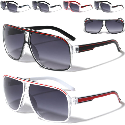 Men's Retro Pilot Sunglasses Khan Vintage Sports Designer Shades with UV400 Khan KN-5135-khan-plastic-crystal-frame-aviators-sunglasses-0