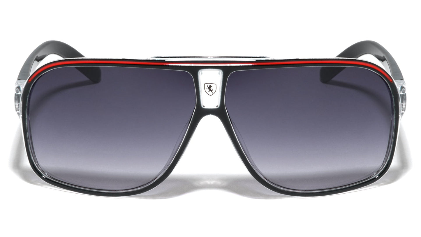 Men's Retro Pilot Sunglasses Khan Vintage Sports Designer Shades with UV400 Khan KN-5135-khan-plastic-crystal-frame-aviators-sunglasses-01