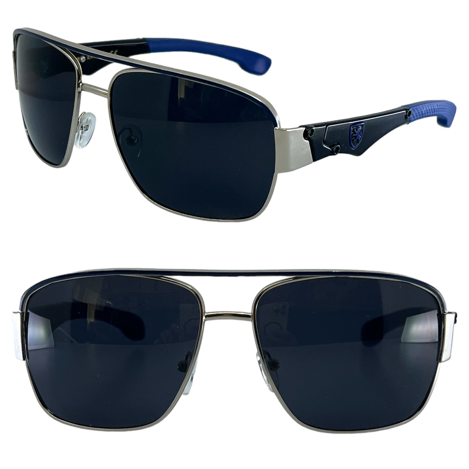 Khan Sports Shield Retro Pilot Sunglasses for Men SILVER BLACK BLUE BLACK LENS Khan KN3951-kHAN-SPORTS-AVIATOR-SUNGLASSES_3