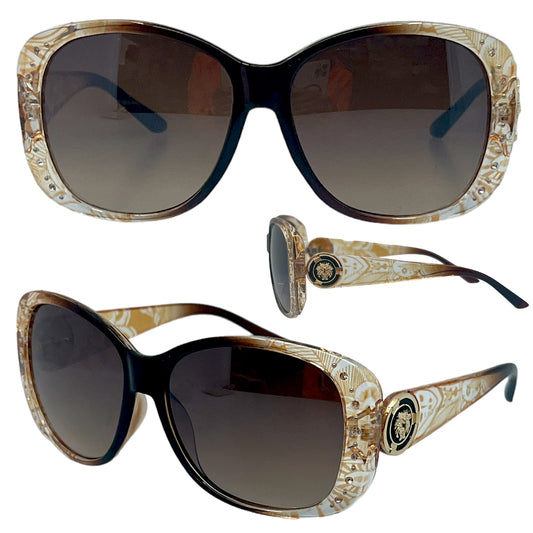 Designer Black Brown Rhinestone Sunglasses for women Kleo LH-5281-Kleo-womens-oversized-Rhinestone-sunglasses_1