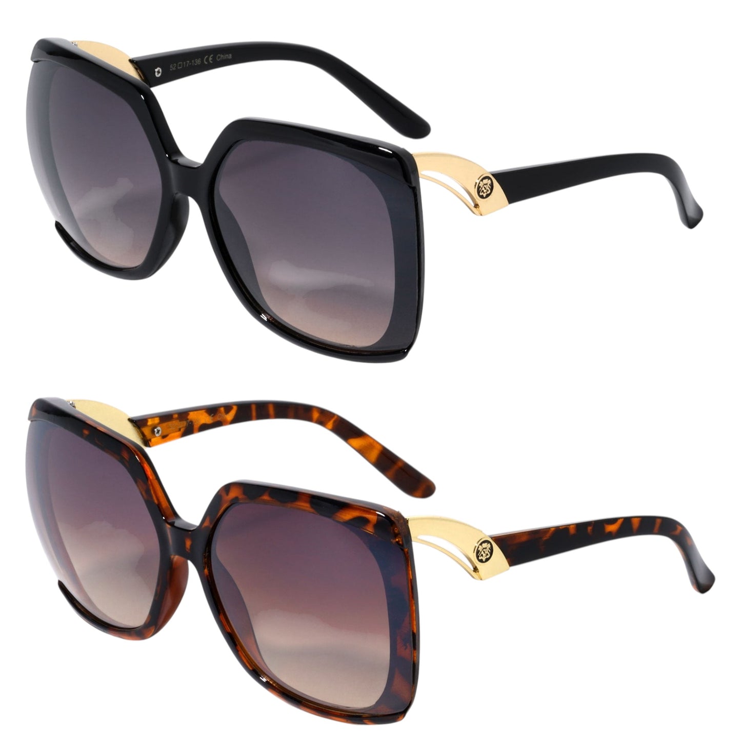 women's butterfly Oversized Kleo Shield Sunglasses UV400 Kleo LH-P4030-lion-head-butterfly-sunglasses-01 {{ color }}