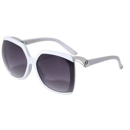 women's butterfly Oversized Kleo Shield Sunglasses UV400 Kleo LH-P4030-lion-head-butterfly-sunglasses-02 White Silver Smoke Gradient {{ color }}