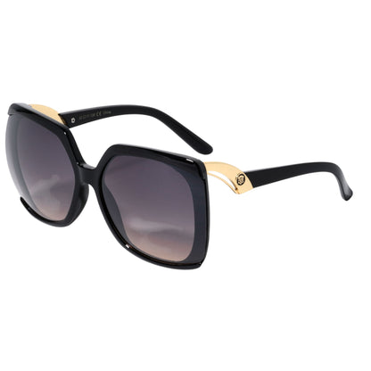 women's butterfly Oversized Kleo Shield Sunglasses UV400 Kleo LH-P4030-lion-head-butterfly-sunglasses-04 Black Gold Warm Gradient {{ color }}