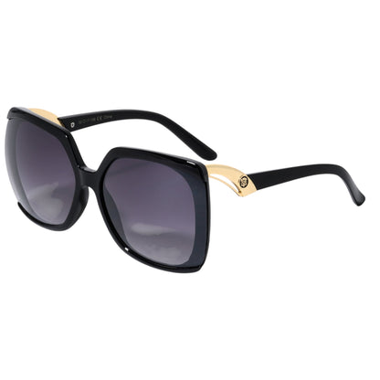 women's butterfly Oversized Kleo Shield Sunglasses UV400 Kleo LH-P4030-lion-head-butterfly-sunglasses-05 Black Gold Smoke Gradient {{ color }}
