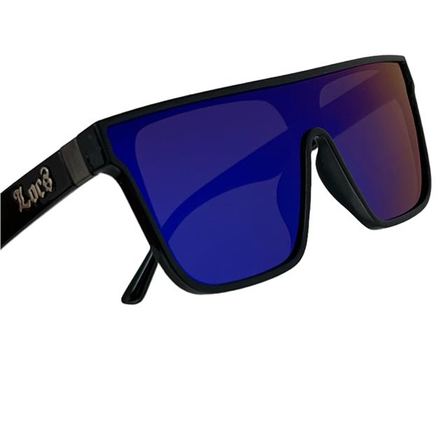 Locs Black Oversized Shield Sunglasses with One piece mirror lens Locs Hardcore Shades Locs-mirrored-wayfarer-flat-top-shield-sunglasses-_11