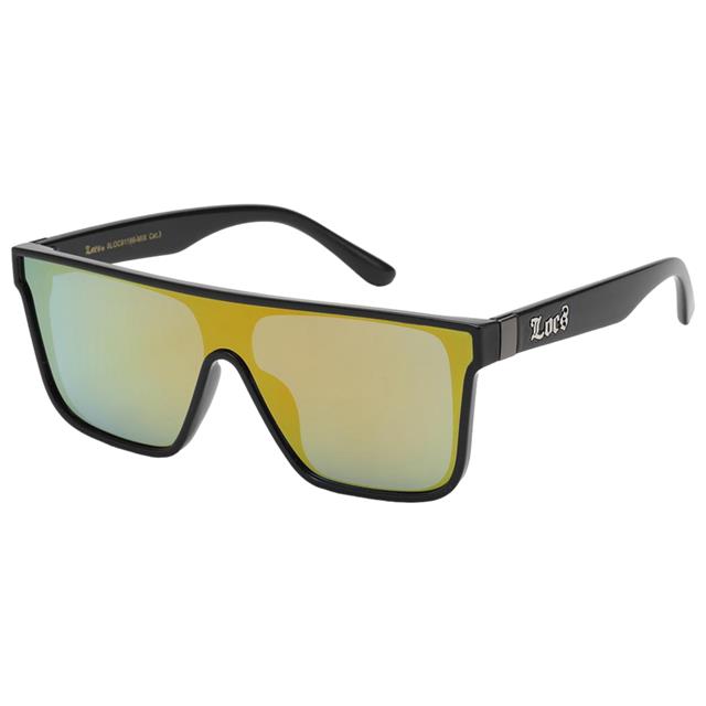 Locs Black Oversized Shield Sunglasses with One piece mirror lens Locs Hardcore Shades Locs-mirrored-wayfarer-flat-top-shield-sunglasses-_5