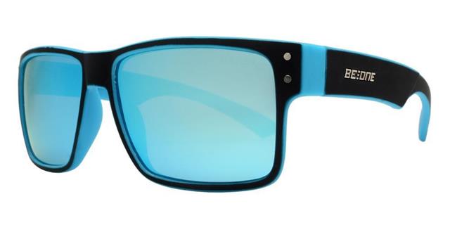 Polarised Designer Kids Sunglasses Classic Square for Boys and Girls Polarized UV400 Lens BeOne PL-J_3003-c Blue Black Blue Mirror Lens