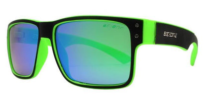 Polarised Designer Kids Sunglasses Classic Square for Boys and Girls Polarized UV400 Lens BeOne PL-J_3003-g Green Black Green Mirror Lens