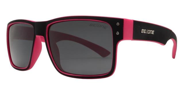 Polarised Designer Kids Sunglasses Classic Square for Boys and Girls Polarized UV400 Lens Hot Pink Black Smoke Lens BeOne PL-J_3003-h