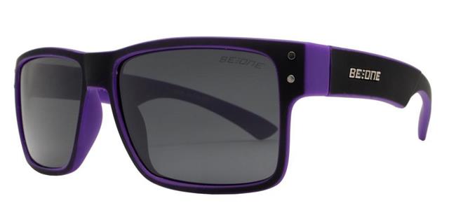 Polarised Designer Kids Sunglasses Classic Square for Boys and Girls Polarized UV400 Lens BeOne PL-J_3003-i Purple Black Smoke Lens