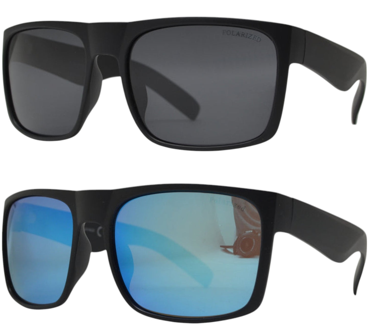 Mens Oversized black polarized sunglasses