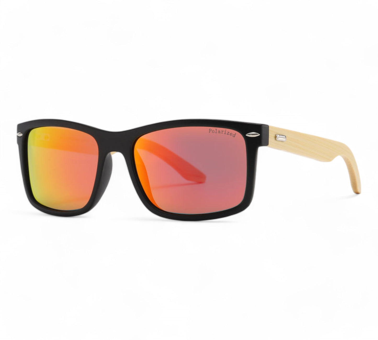 Small Polarized Classic Wooden Bamboo Sunglasses UV400 Unbranded PL7950-Wooden-wayfarer-sunglasses-01-Photoroom Gloss Black Orange Mirror Lens