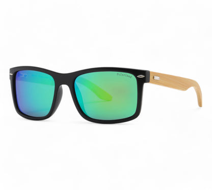 Small Polarized Classic Wooden Bamboo Sunglasses UV400 Unbranded PL7950-Wooden-wayfarer-sunglasses-04-Photoroom Gloss Black Green Mirror Lens