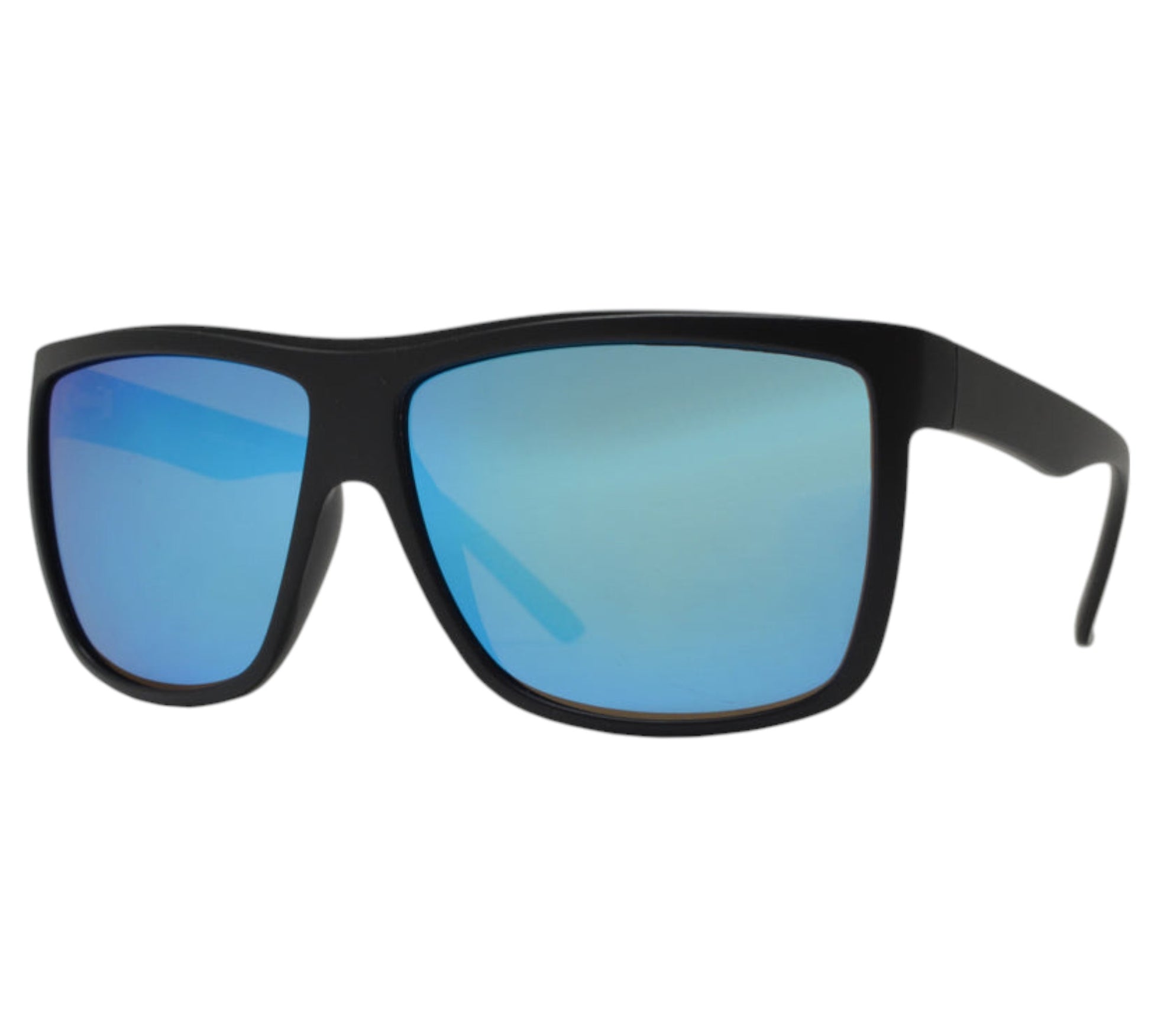 Mens oversized black polarized sunglasses UV400 Polar Spex PL8529-Oversized-black-sunglasses-blue-mirror-Photoroom Matt Black Blue Mirror Lens {{ color }}