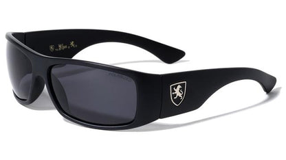 Mens Khan Polarized Black wrap Sunglasses Driving Shades UV400 Khan POL-P8687-KN-plastic-polarized-khan-sports-sunglasses-03_dd776394-8682-4002-ac30-2c6a84ec7ab5 Matt Black Silver Logo Smoke Lens