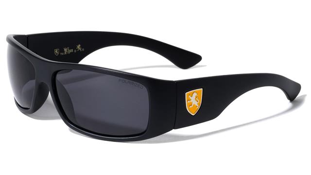 Mens Khan Polarized Black wrap Sunglasses Driving Shades UV400 Matt Black/Yellow Logo/Smoke Lens Khan POL-P8687-KN-plastic-polarized-khan-sports-sunglasses-05_12915bf8-8e6c-45ec-9e4b-40ba9ec03d93