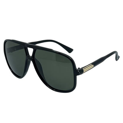 Retro Pilot Sunglasses Men's Women's Polarized Lens Gloss Black Gold Green Lens Unbranded PZ-712039-polarized-Aviator-sunglasses-2-_3