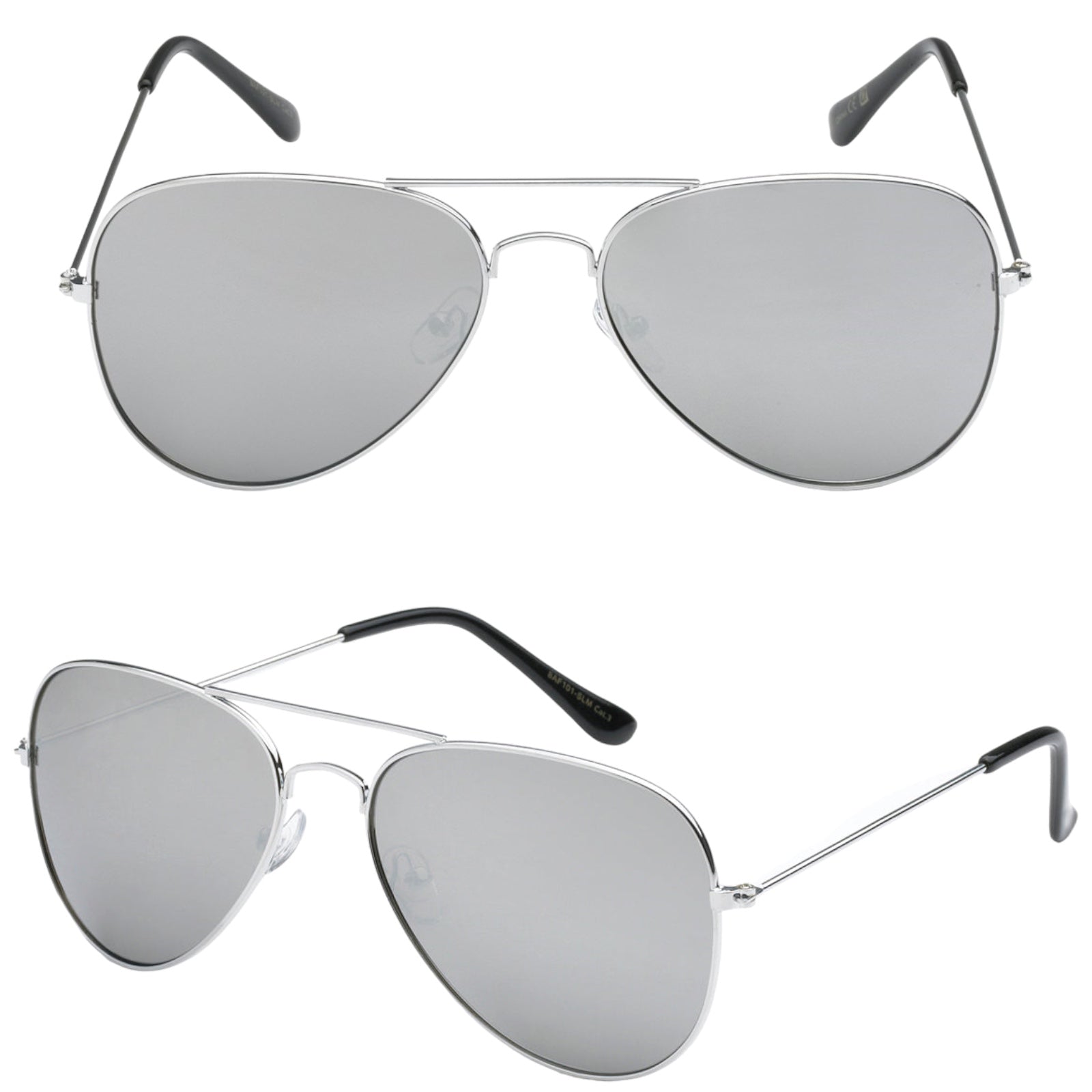 Polarized Silver Pilot Mirrored Sunglasses Silver Silver Mirrored Lens Air Force PZ-AF101-SLM-silver-mirror-aviator-sunglasses_1