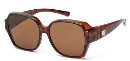 Women's Polarised Butterfly Fit Over Sunglasses Cover Over Glasses Diamante Tortoise Brown Brown Lens Barricade PZ-BAR618_1_7b2c621c-7283-4834-ad14-70aeecf8ce47