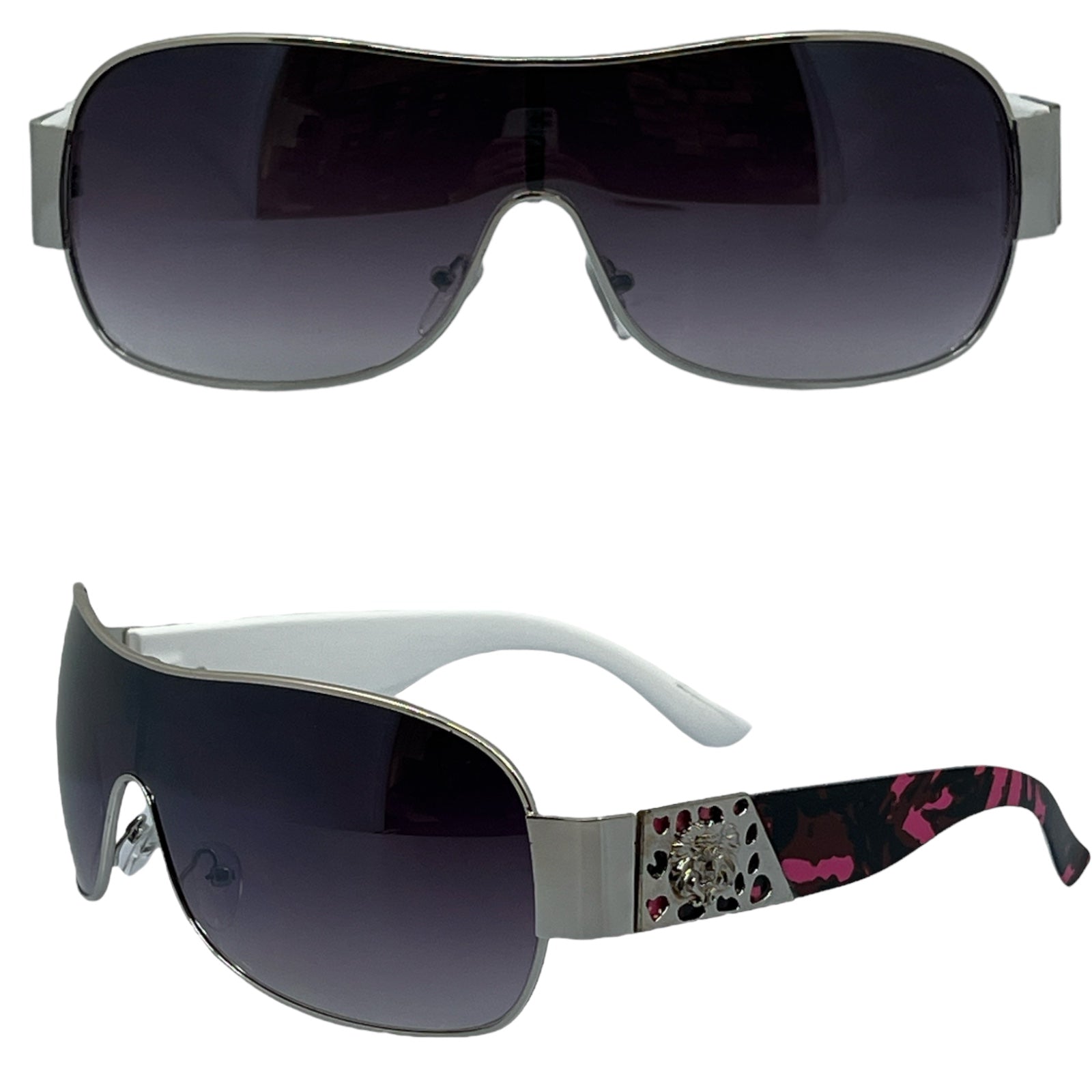 Women's Wrap Around Kleo Small Sunglasses PINK & SILVER Kleo Photoroom_20240518_134648