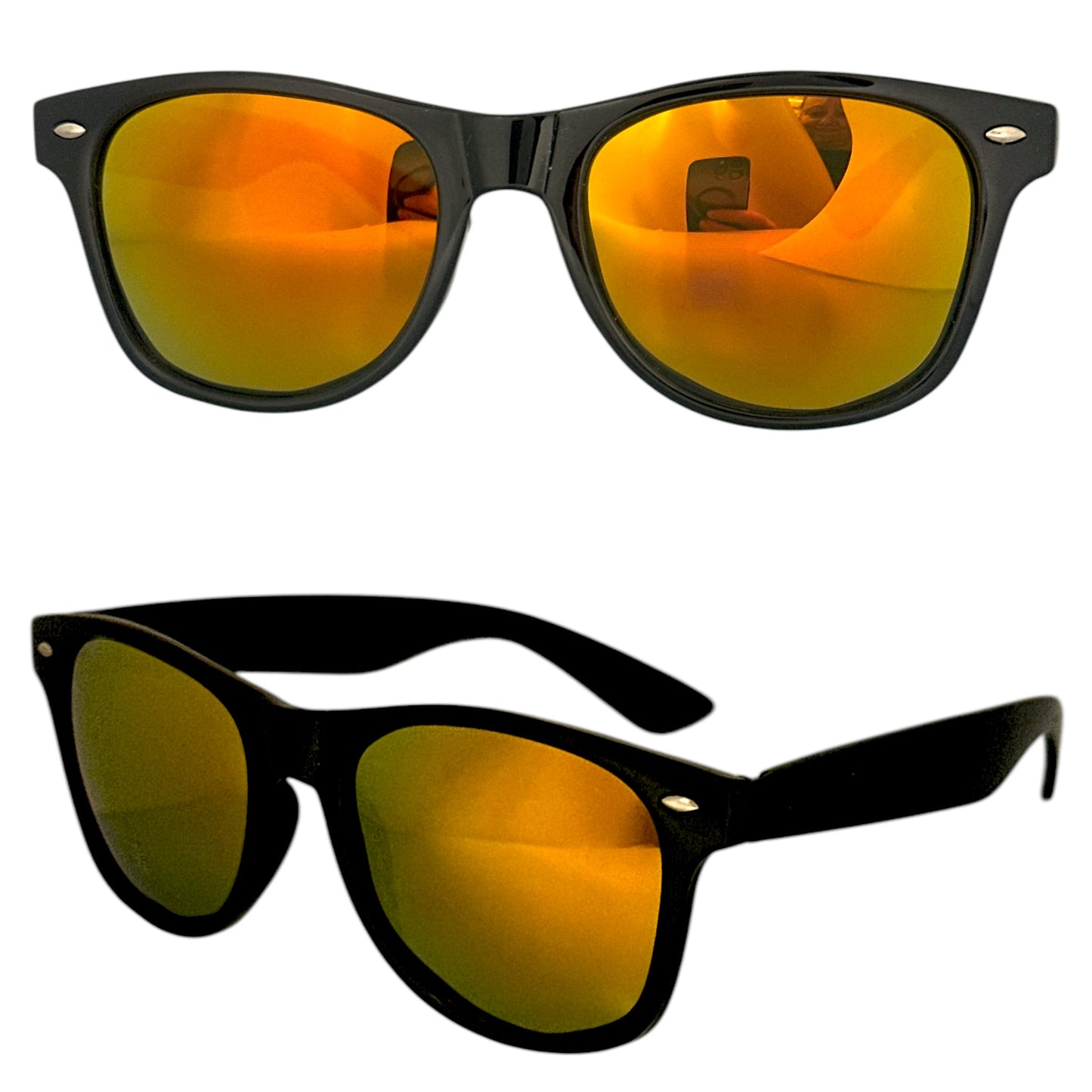 Polarised Black Classic Mirror Sunglasses for Men and Women