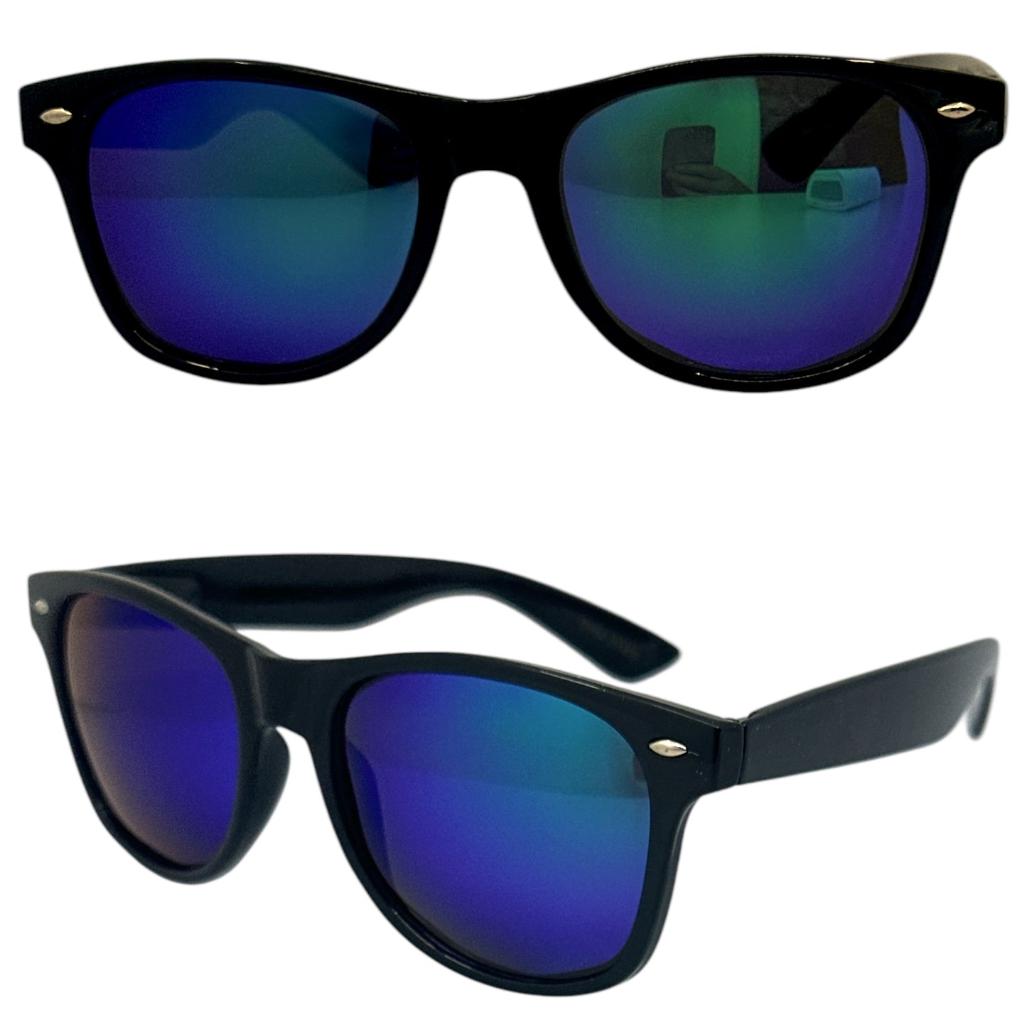 Polarised Black Classic Mirror Sunglasses for Men and Women