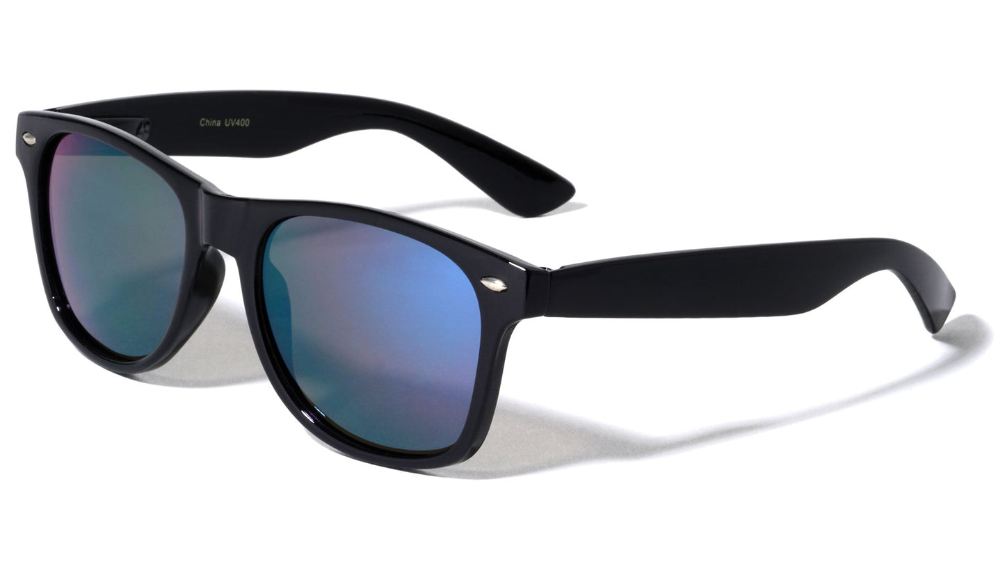 Polarised Black Classic Mirror Sunglasses for Men and Women