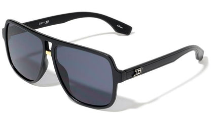 Mens Designer Pilot Flat Top Retro Sunglasses with Oversized Black Frame Matt Black Smoke Lens Dxtreme av-5460-aviators-square-dxt-sunglasses-02