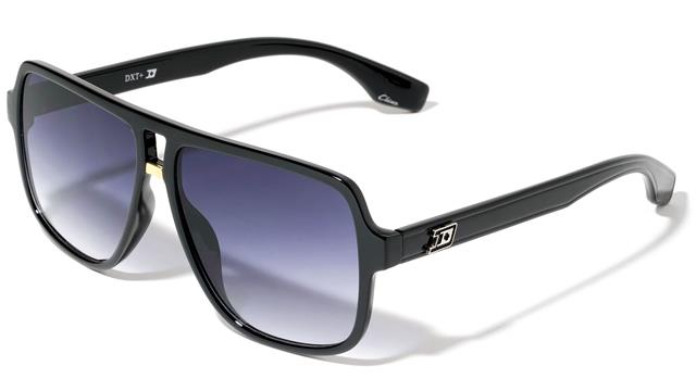 Mens Designer Pilot Flat Top Retro Sunglasses with Oversized Black Frame Gloss Black Smoke Gradient Lens Dxtreme av-5460-aviators-square-dxt-sunglasses-04